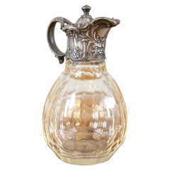 English Crystal Pitcher with Handle from the Turn of the Centuries