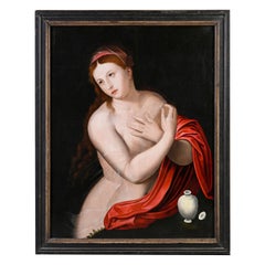 Antique Willem Key (1515-1568) attributed to  "Saint Magdalene" 16th Century Flemish