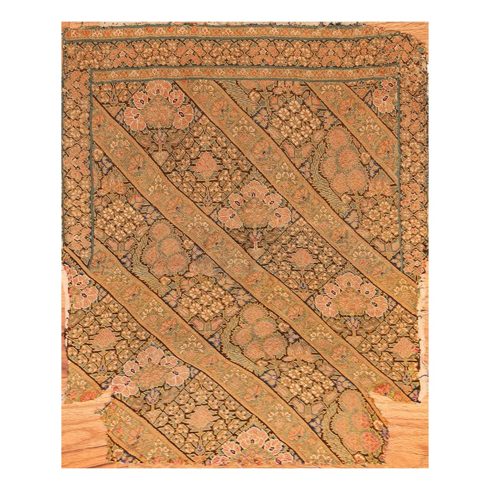 Intricate Rare Antique 17th Century Persian Textile 1'5" x 1'8"