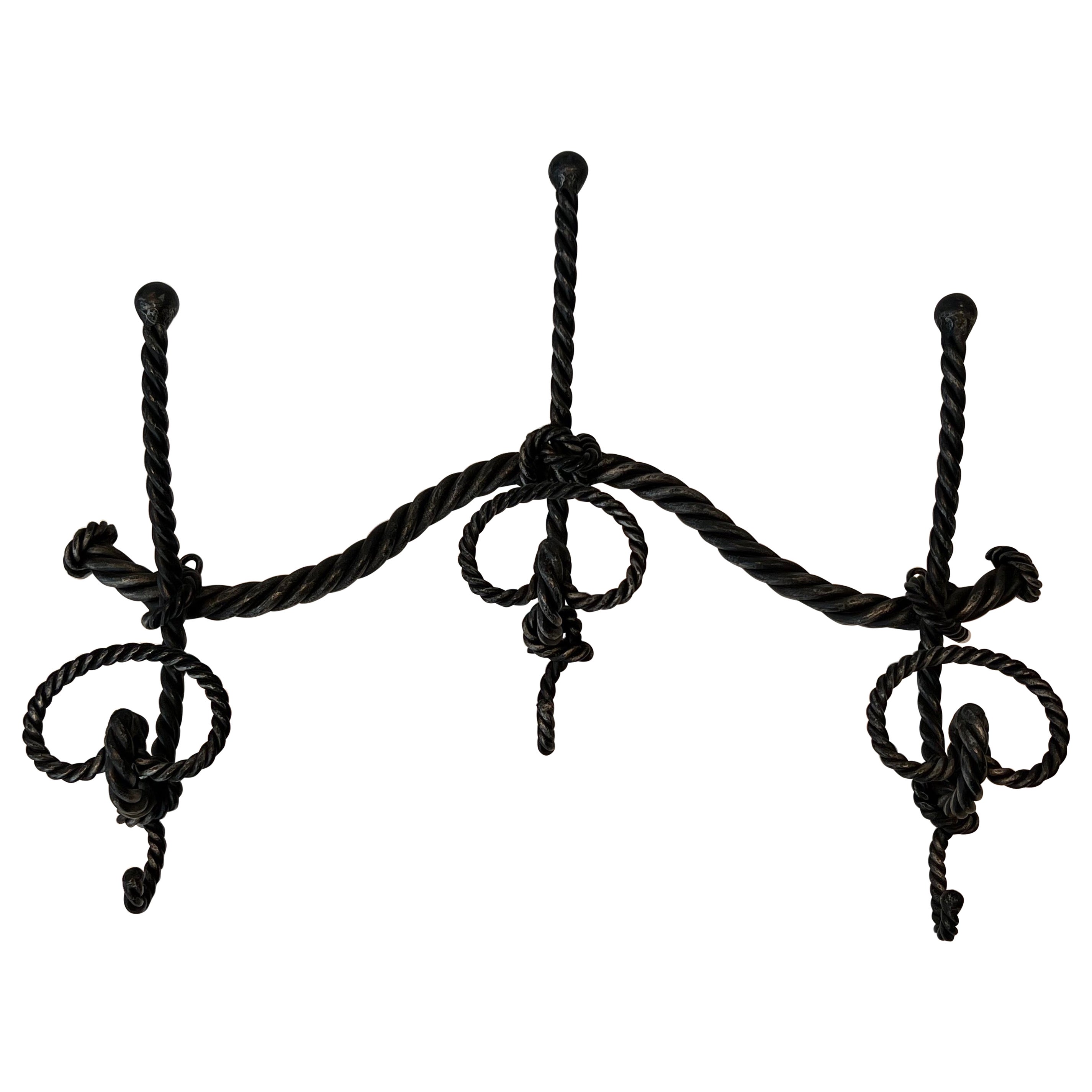 Twisted Wrought Iron Coat Rack. French Work
