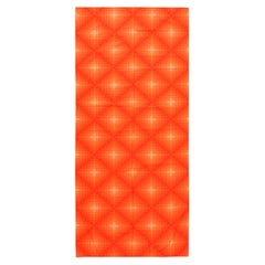 Vintage Scandinavian Verner Panton Orange Color Checkers II Textile 3'8" x 3'7"