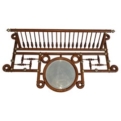 Bent Wood and Brass Wall Coat-Hanger