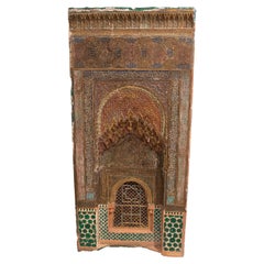 19th Cent Spanish Framed Plaster Model of a Moorish Doorway Typical of Grenade