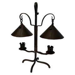 Vintage Wrought Iron Candlestick with 2 Lights