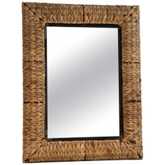 Espejo rectangular grande de cuerda