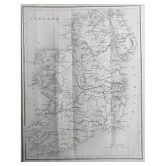  Carte ancienne d'Irlande par Hughes. C.1850 