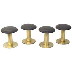 Brass and Leather Swivel Stools by Design for Leisure Ltd