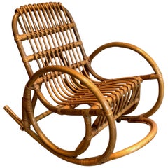 Used Children Rattan Rocking Chair