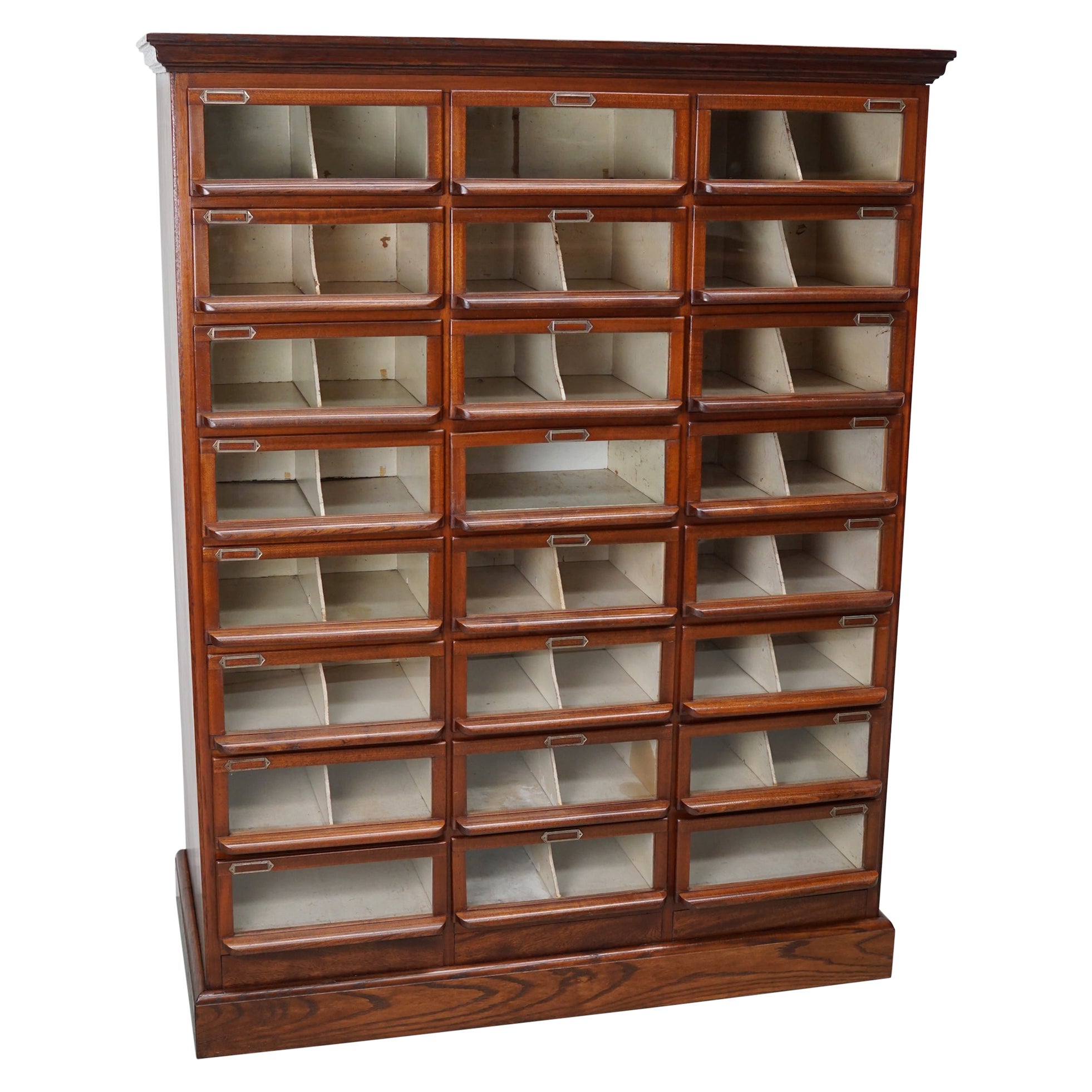 Vintage Dutch Oak / Mahogany Haberdashery Shop Cabinet, 1930s