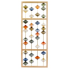 Blown glass wall mounted Abacus sculpture