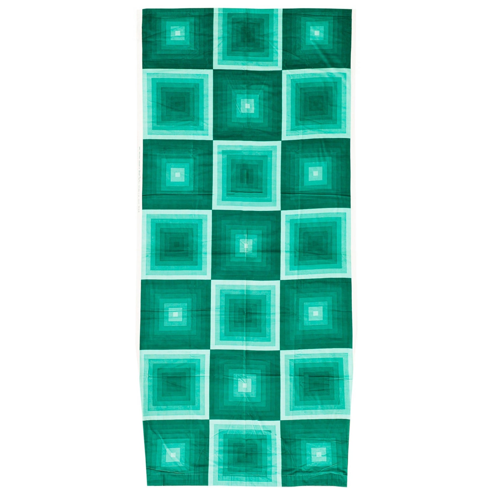 Mid Century Modern Vintage Green Verner Panton “Quadrat” Textile 3'10" x 8'9"