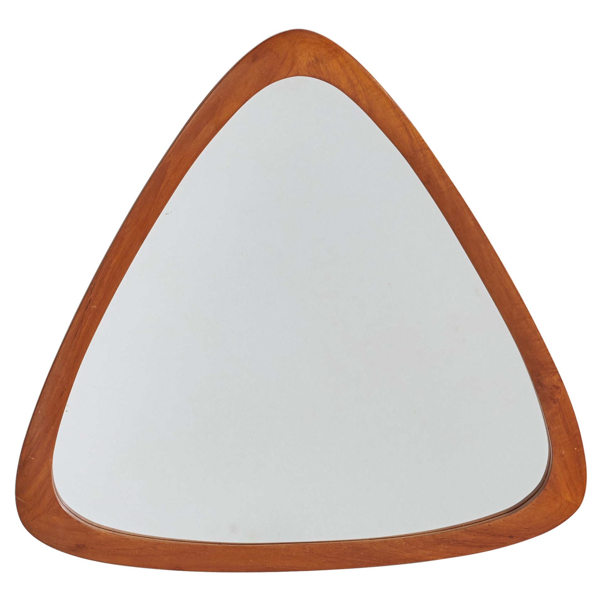 Schwedischer Designer, Wandspiegel, Teakholz, Schweden, 1950er Jahre