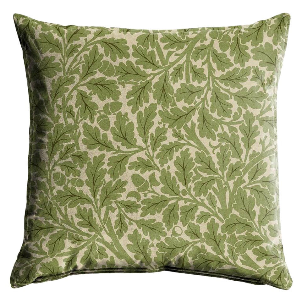 QUERCUS Medium Piped Samt Jacquard-Kissen - Evergreen