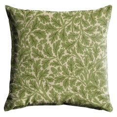QUERCUS Medium Piped Velvet Jacquard Cushion - Evergreen