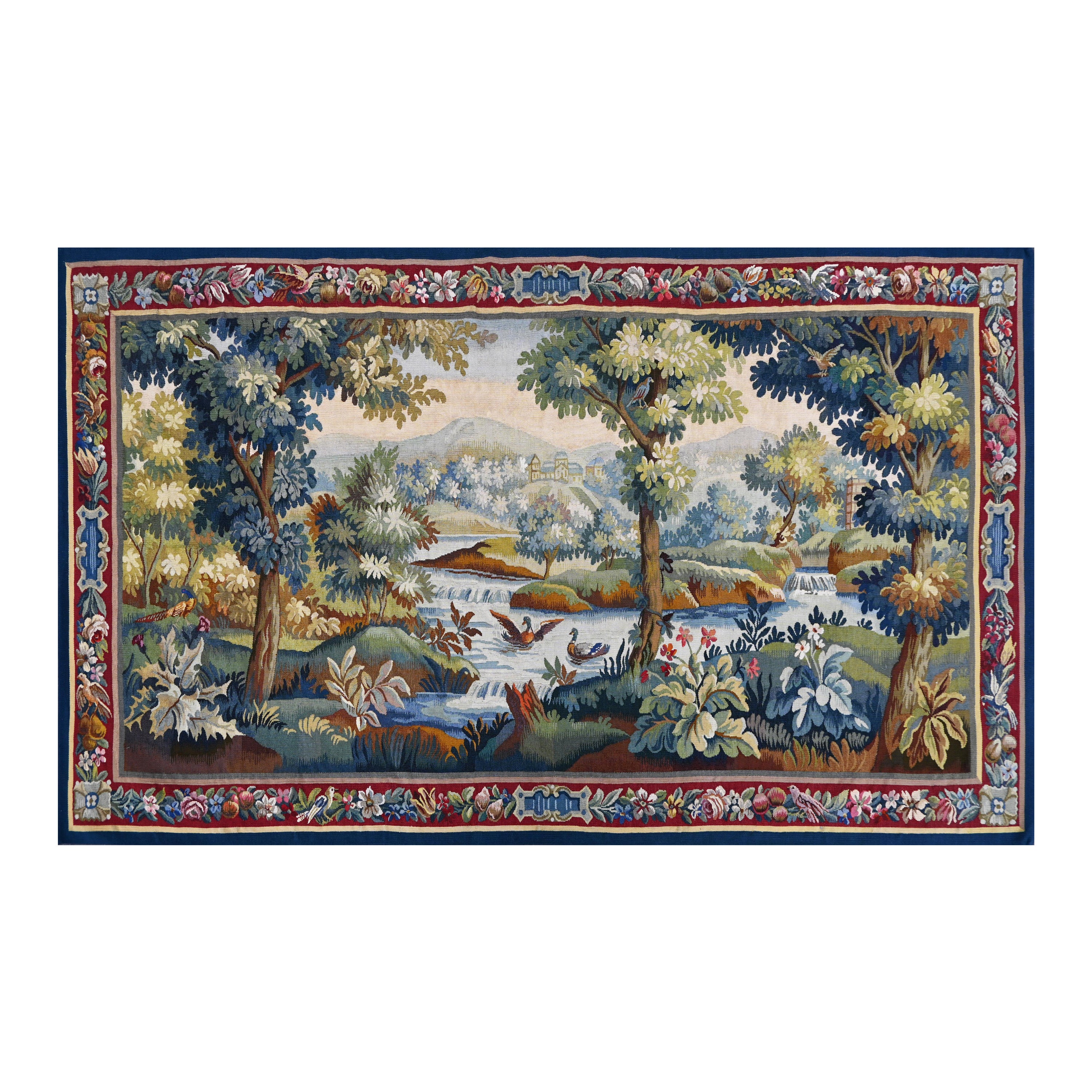 French Verdure Aubusson Tapestry 19th Century - Numbered 2180 - No. 1410