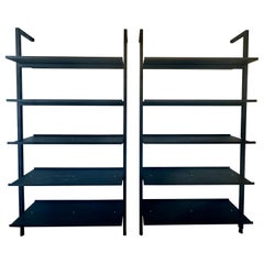 Oversized Custom Designed Black Metal Wall-Mounted Etagere/ Shelves (TWO Avail)