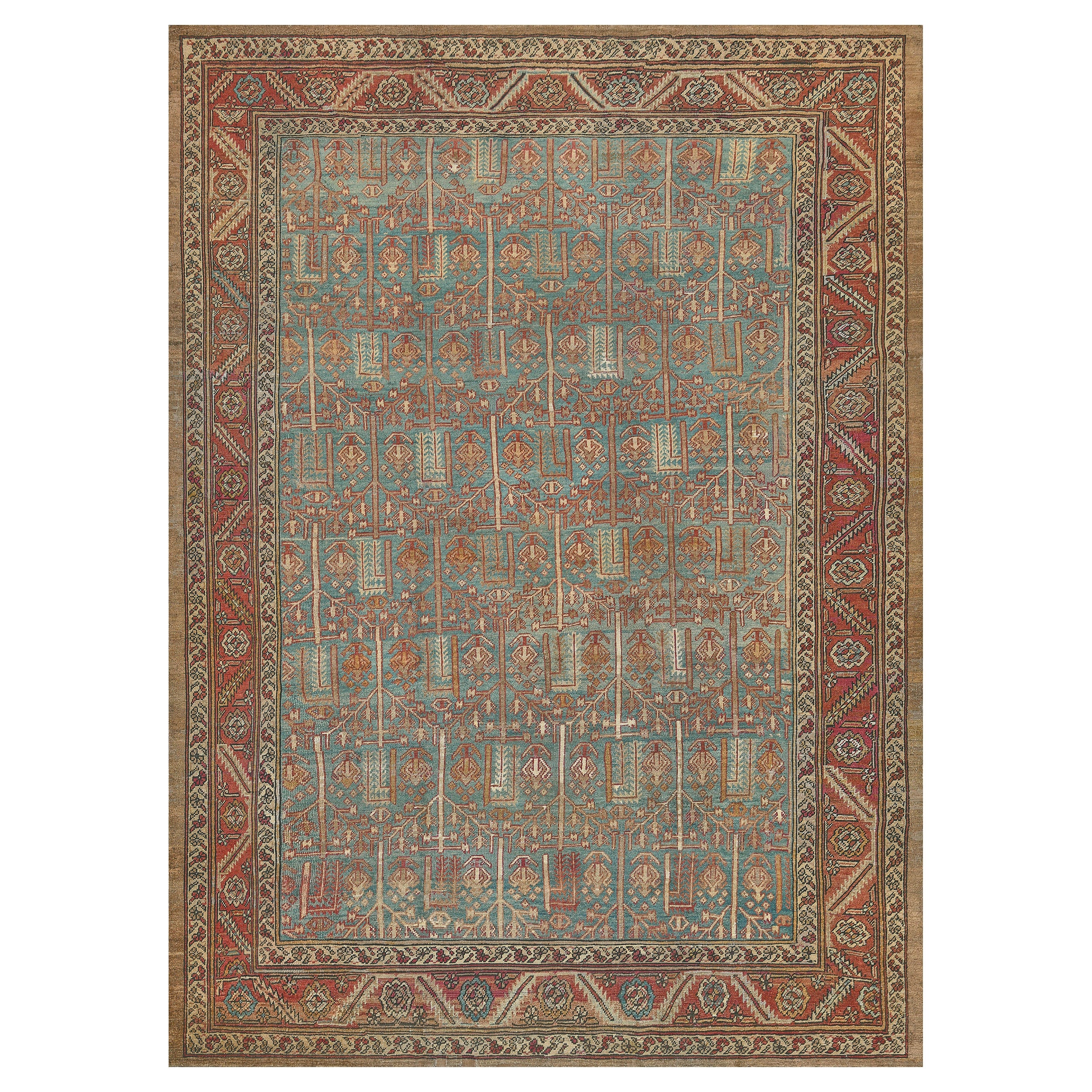 Traditional Hand-Woven Lattice Vice Persian Bakhshaish Rug 9'x11'