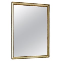 Vintage Mirror in Antique Wooden Frame with Original Paint, France, 20th Century