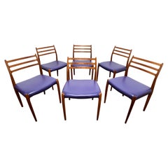 Set of Six Niels Moller for JL Moller Teak "Model 78" Dining Chairs Circa 1960s