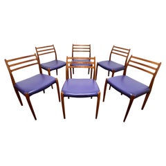 Set of Six Niels Moller for JL Moller Teak "Model 78" Dining Chairs Circa 1960s