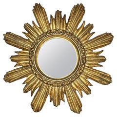 Vintage 1960's Gilded Italian Sunburst Mirror