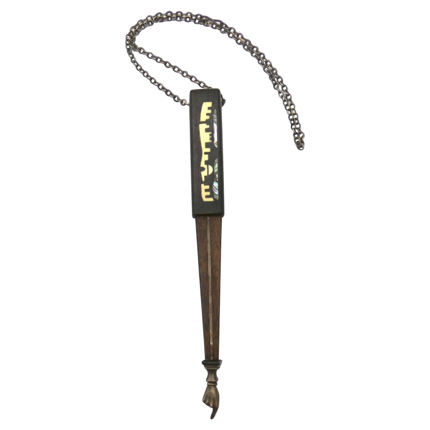 A Wood, Silver and Mother of Pearl Torah Pointer, New York 1990. Judaica