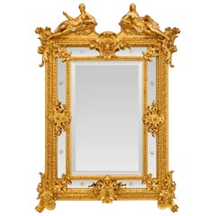 Antique French 19th century Louis XVI st. Giltwood mirror