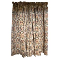 Used Brocade Strapwork Curtains Arts & Crafts style 82"high 317"long