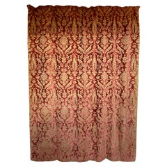 Par de Cortinas de Terciopelo Rosa Cortada Pájaros del Amor Pavos reales Ciprés 86" de alto 134" de ancho