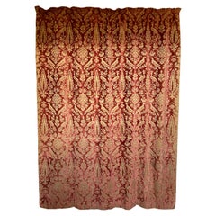 Pair Rose Cut-Velvet Curtains Love Birds Peacocks Cypress 86"high 134"wide