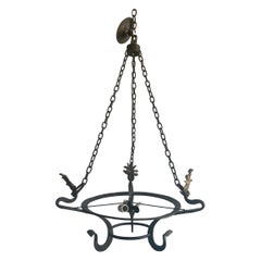 3-Light Spanish Style Wrought Iron Chandelier