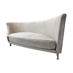 Vintage Modern Italian Moroso NewTone Drop Left Sofa Reupholstered in Velvet
