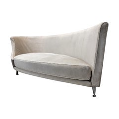 Divano vintage moderno italiano Moroso NewTone Drop Left Rivestito in velluto
