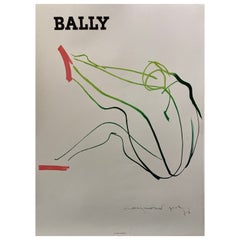 Affiche de mode française vintage originale, 'Bally Gid Femme' 1976