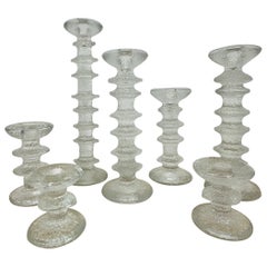 Vintage Set of 7 candle holders by Timo Sarpaneva for IIttala , 1970s