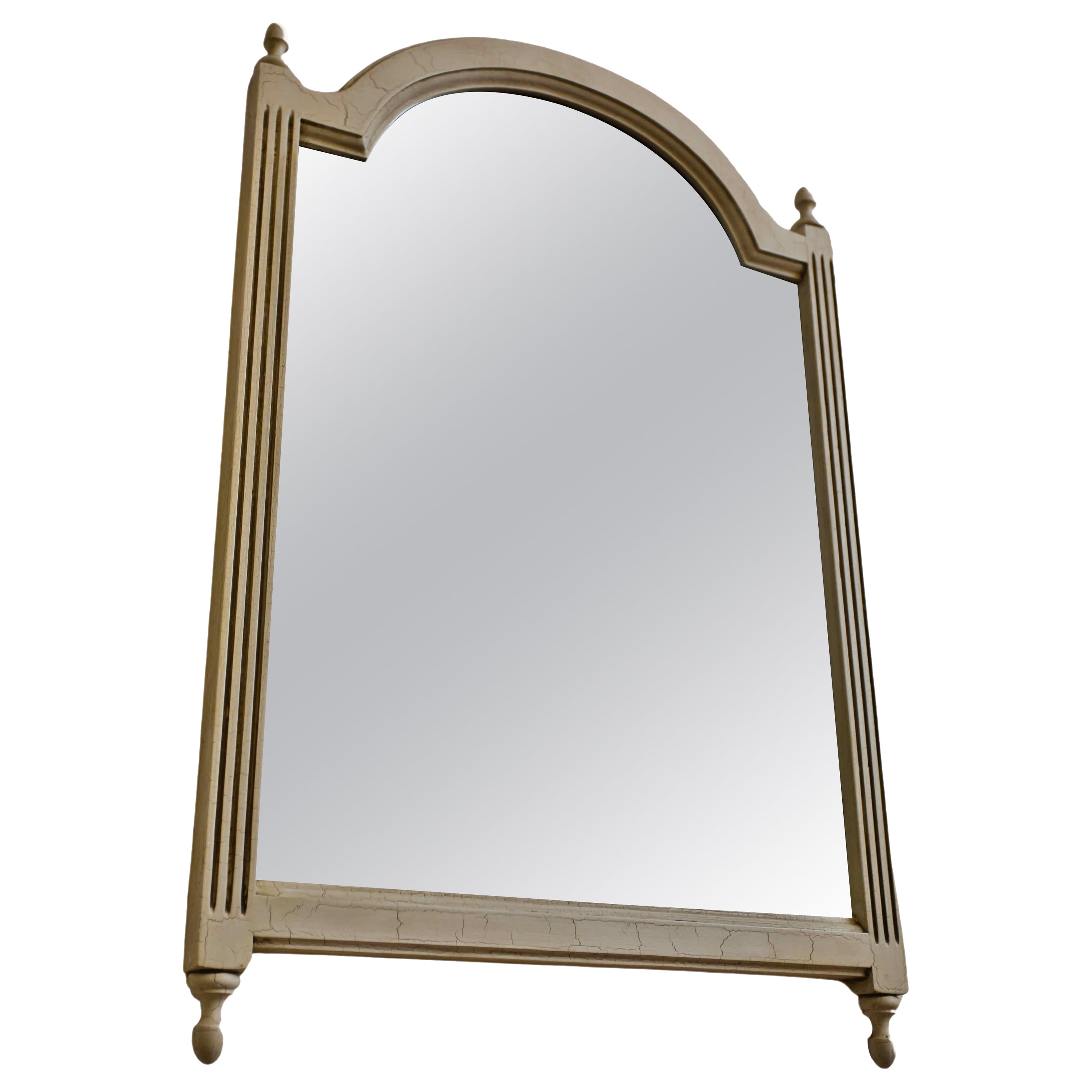 White mirror decorated with crackle