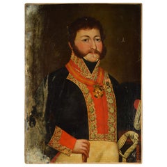 Used Military portrait. Oil on canvas. Spanish school, 19th century