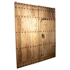 Elm Entrance Door in its Natural Colour with Iron Nails