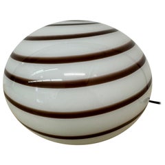 Vintage Swirl Zebra table lamp murano glass , 1970’s
