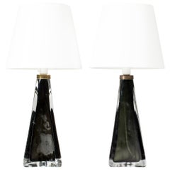 Vintage Midcentury Glass Table Lamps by Carl Fagerlund, Orrefors, Sweden, 1960s
