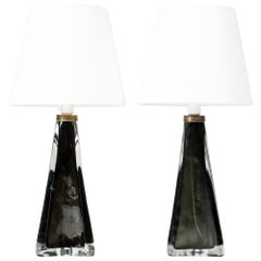 Midcentury Glass Table Lamps by Carl Fagerlund, Orrefors, Sweden, 1960s