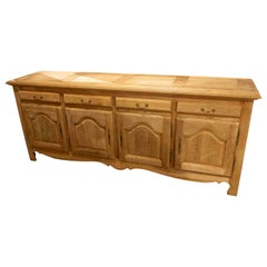 Used 1970s English Oak Sideboard with Doors, Drawers and Bronze Fittings 