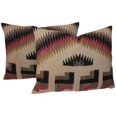 Pair of Geometric Navajo Weaving Pillows