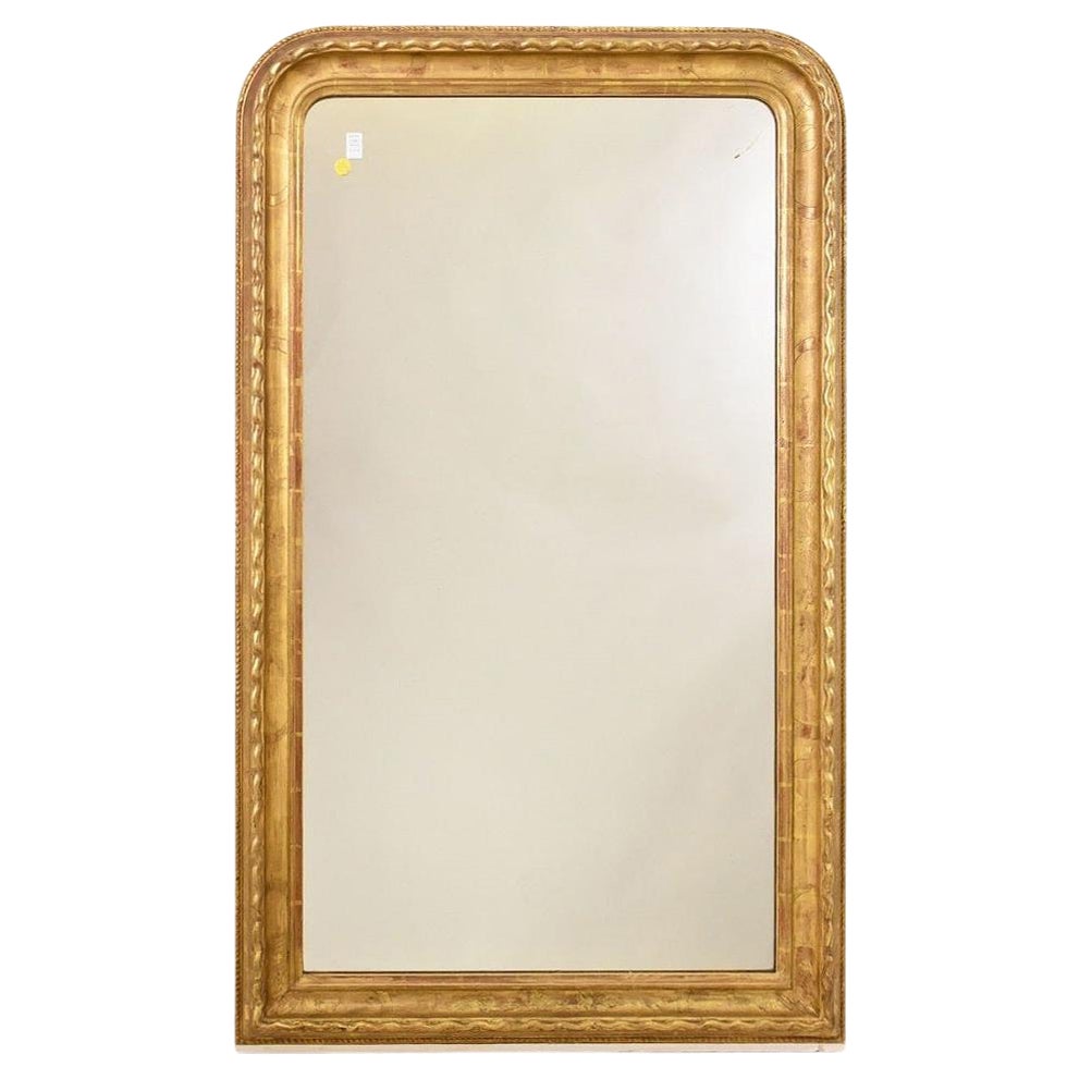 Antique Mirror, Louis Philippe, Gilded In Pure Gold Leaf, 19th century.