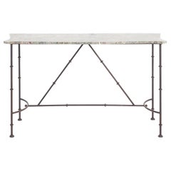Vintage Large Marble Top Console Table