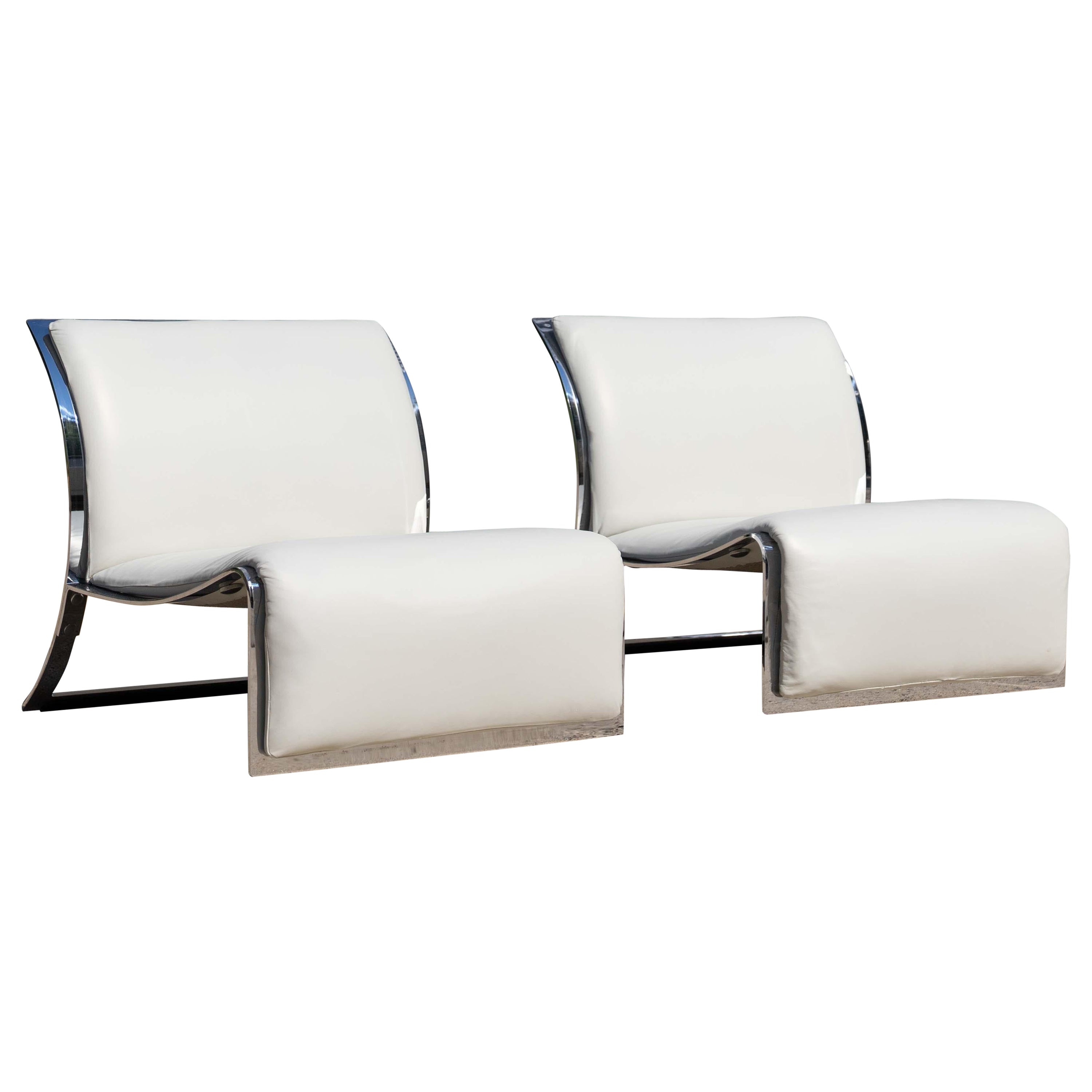 Pair Lounge Chairs by Vittorio Introini for Saporiti, Italy