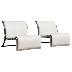 Retro Pair Lounge Chairs by Vittorio Introini for Saporiti, Italy