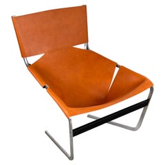 Fauteuil de salon F444 en cuir naturel de Pierre Paulin pour Artifort, années 1960