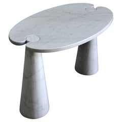 Mangiarotti Eros Desk or Console Table in Carrara Marble for Skipper 1970s Italy