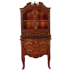 Dutch Marquetry Vitrine on Chest  Early 18th Century Transitional